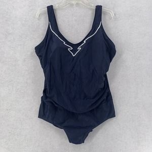 Silhouette Solutions Blue One Piece Swimsuit Womens 18 Cup Size D